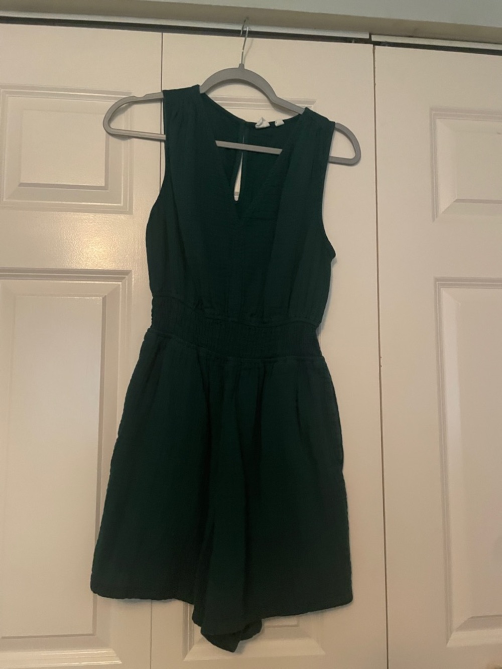 Sleeveless Dark Green Women's Romper- Elegant Everyday Style